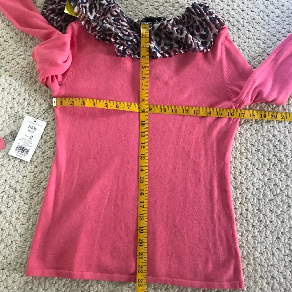 Etcetera Removable Ruffled Collar & Cuffs Pinklady Sweater